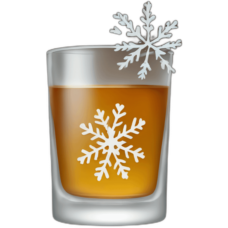 Whiskey glass with snowflake emoji