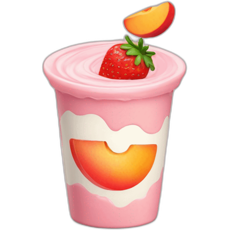 strawberry and peach yogurt emoji