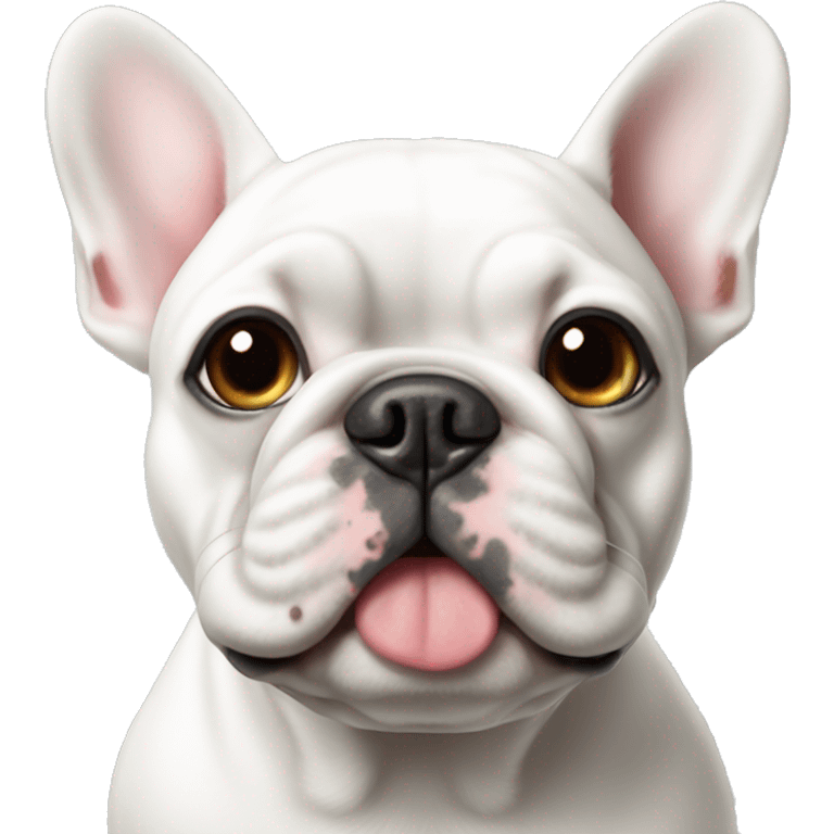 White French bulldog with black eye spot  emoji