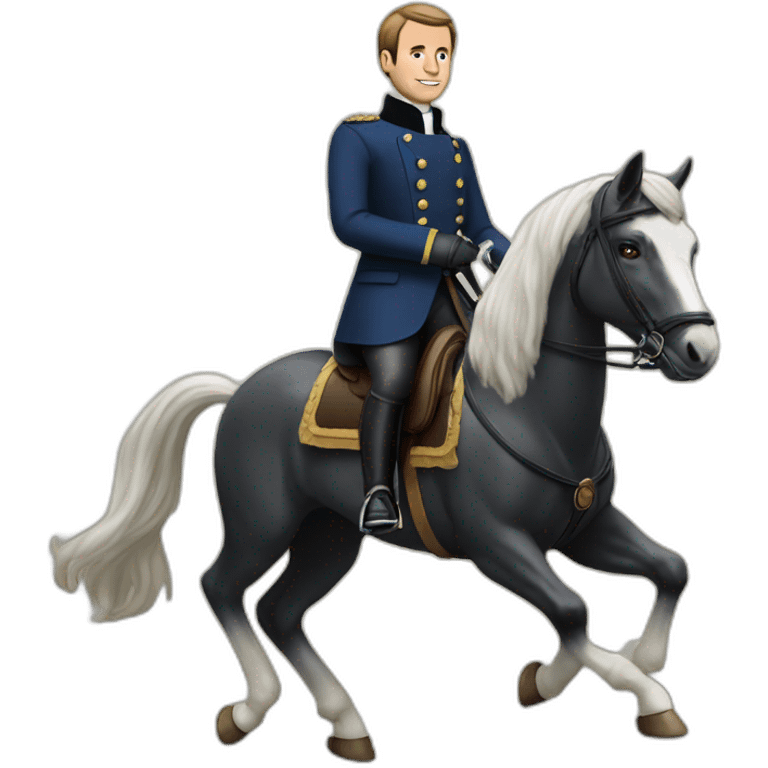 Macron sur un  cheval emoji