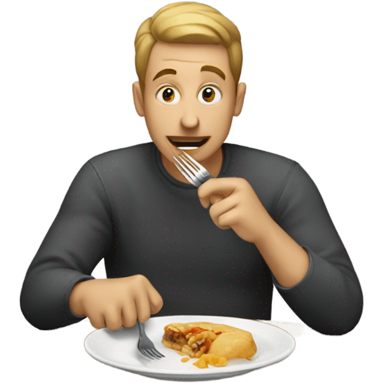 man eating food emoji