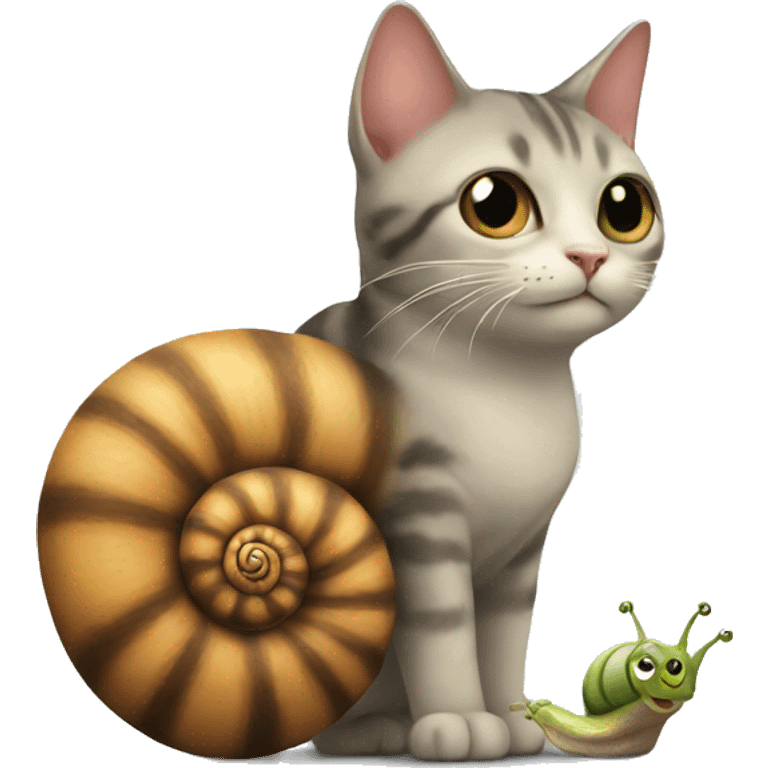 Cat and snail together emoji