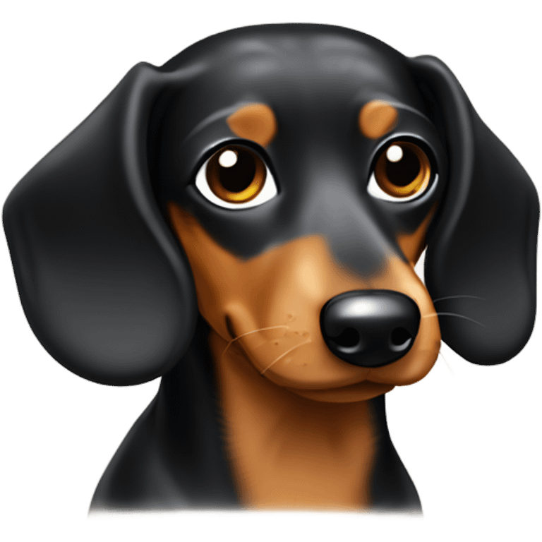 Black white tan dachshund with wire hair emoji