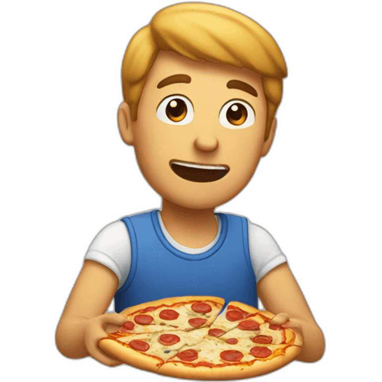 a man eating pizza emoji