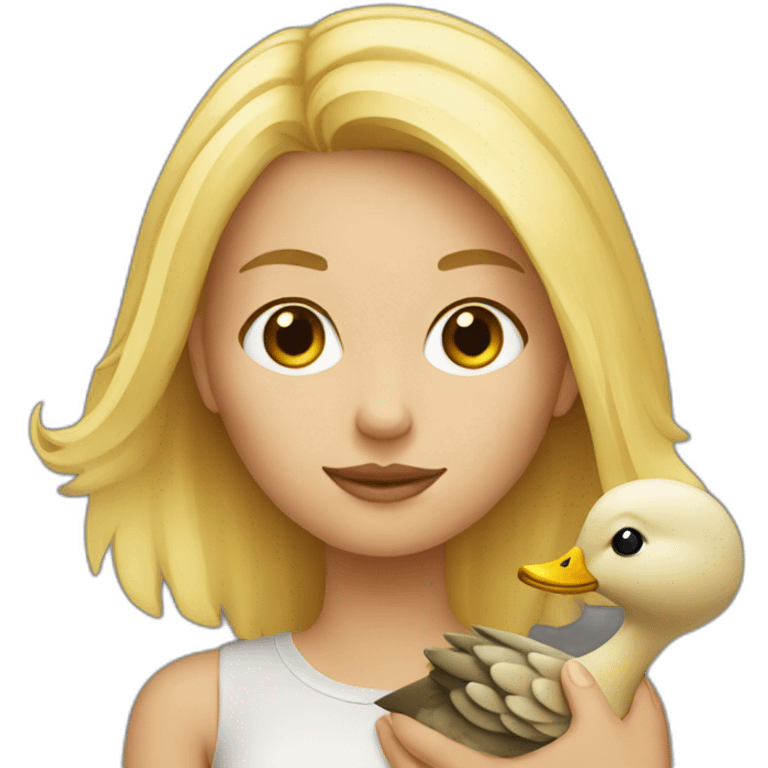 Blonde girl with duck emoji