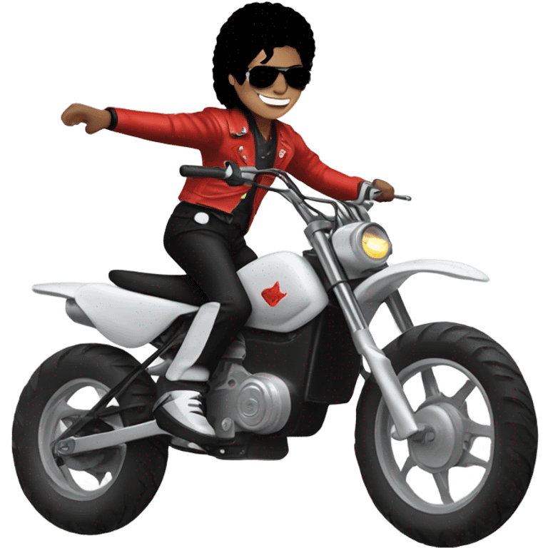 Michel Jackson on an electric dirt bike emoji