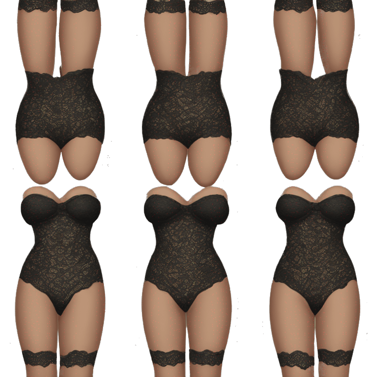 black lacy bodysuit emoji