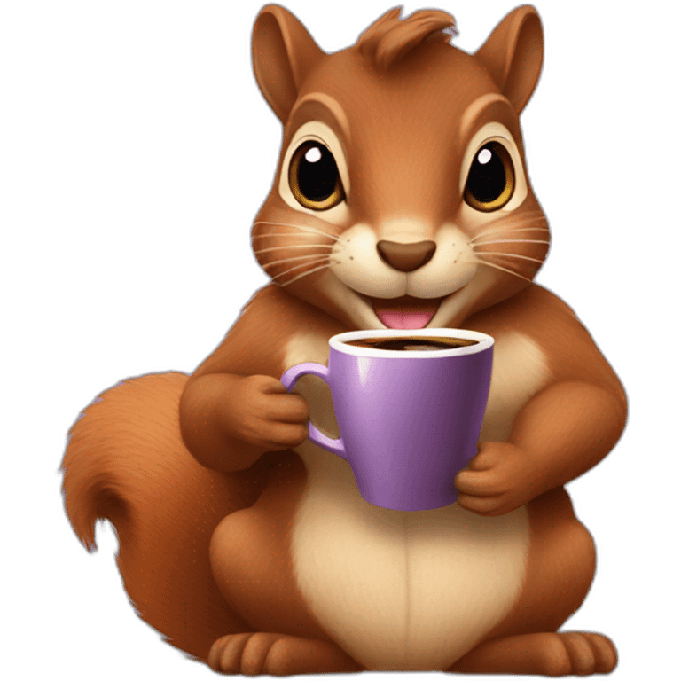 Squirrel with coffee emoji