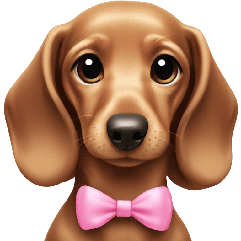 Miniature dachshund With pink bow￼ emoji