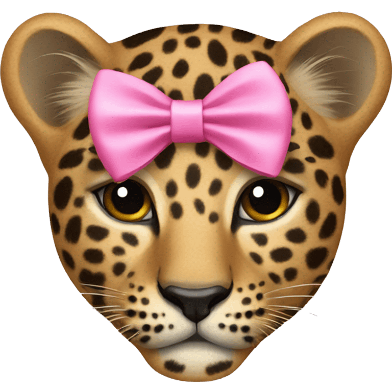 Leopard with a pink bow emoji