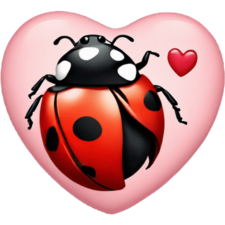 Lady bug and heart  emoji