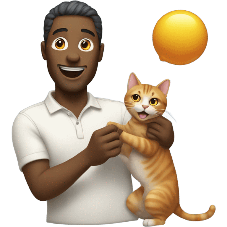 man playing cat emoji