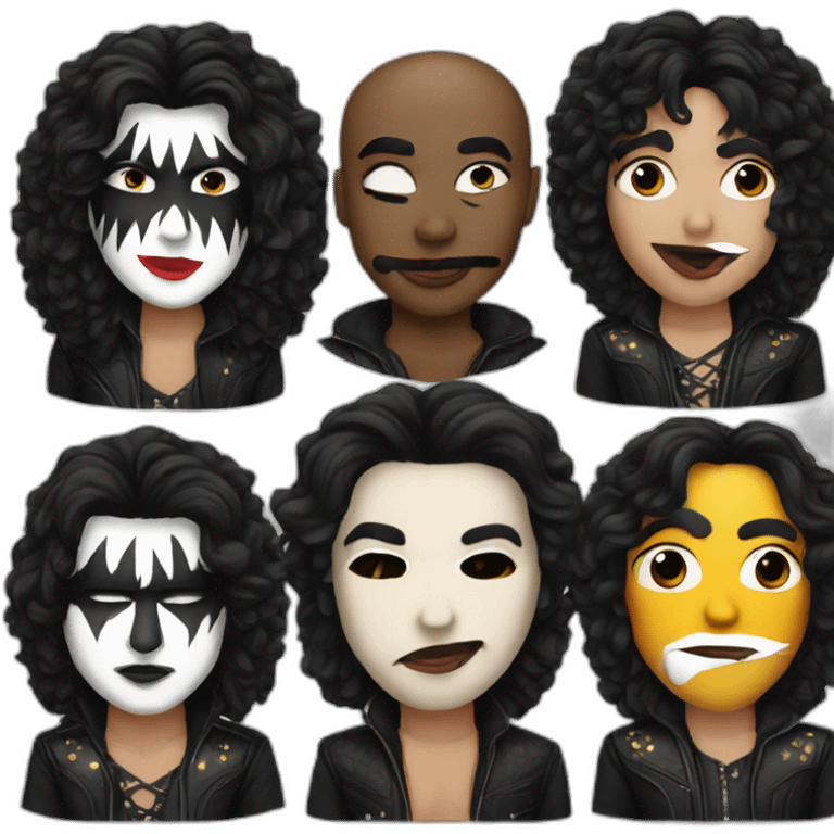 The band kiss in makeup emoji