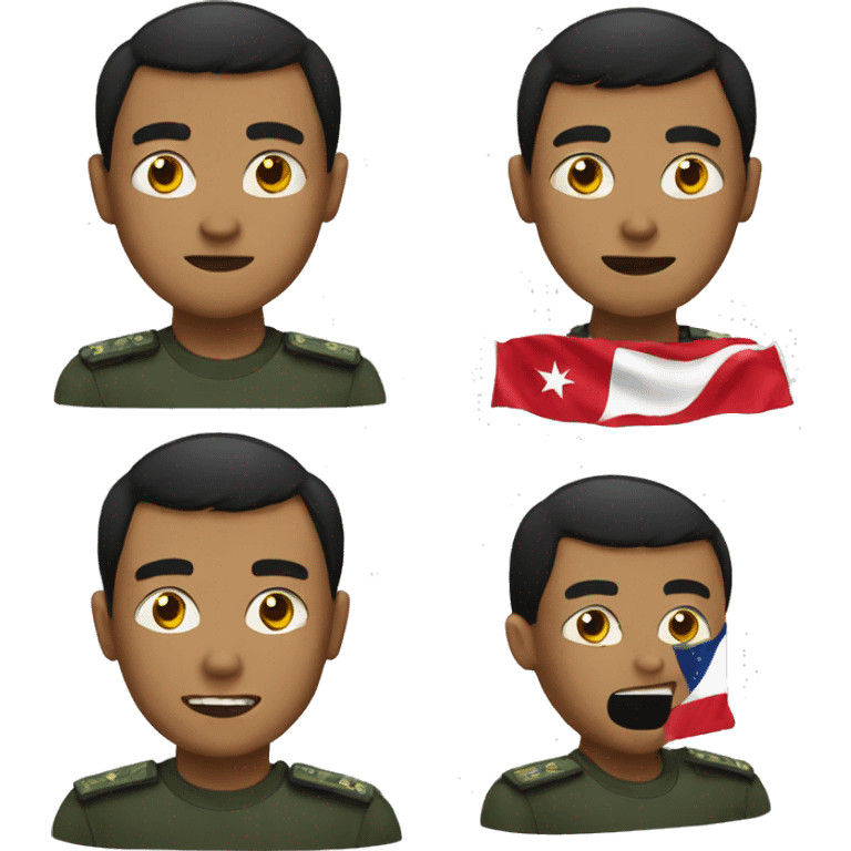 Indonesian with flag face emoji