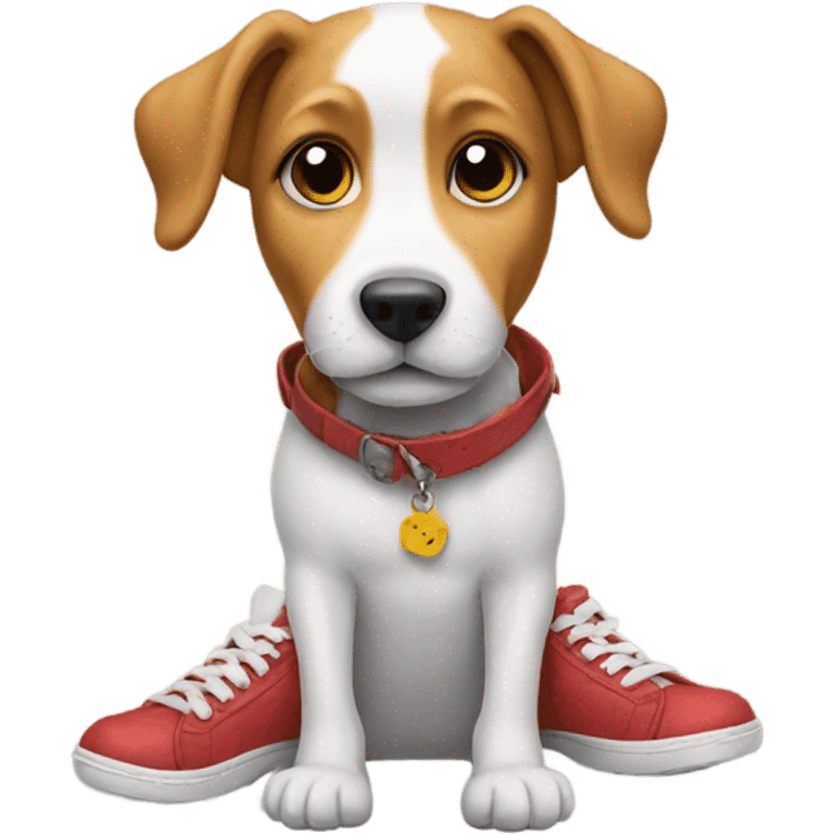 Dog with shoes emoji