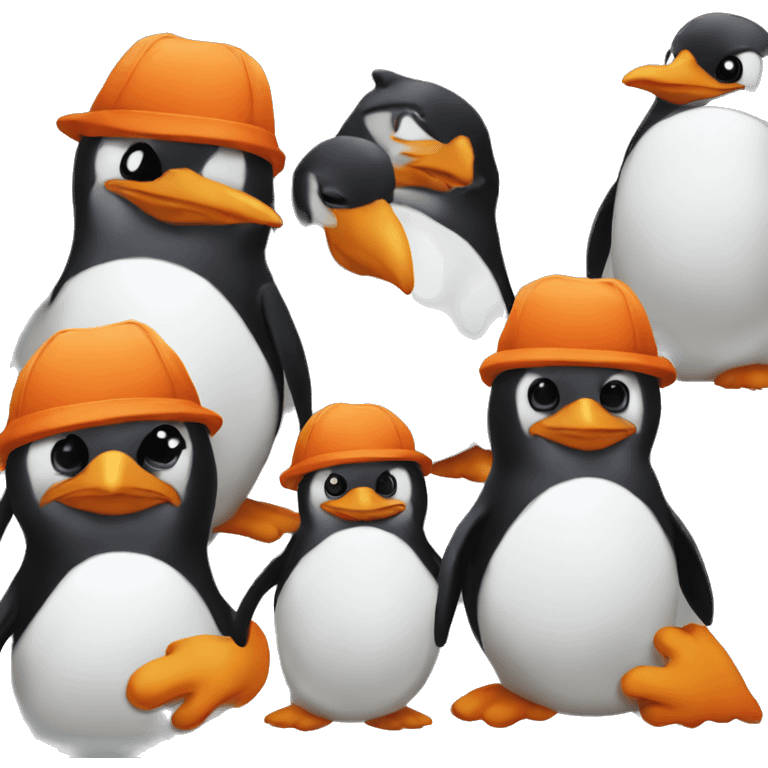 penguin in orange hat emoji