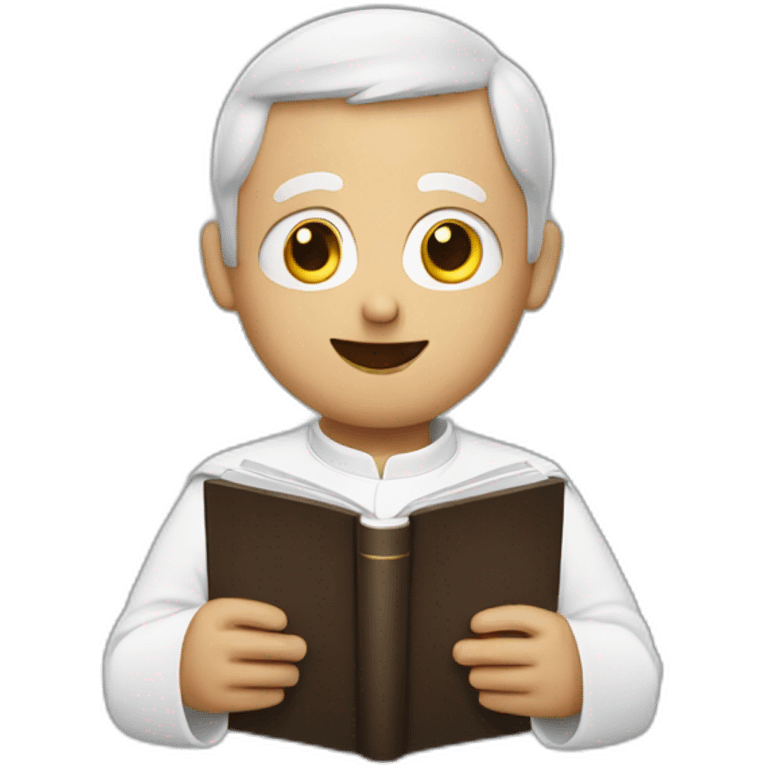 Priest holding a book, truly shocked face emoji