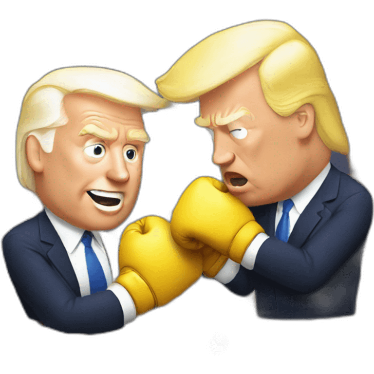 Trump boxing with biden emoji