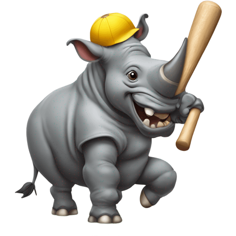 Rhinoceros playing softball emoji