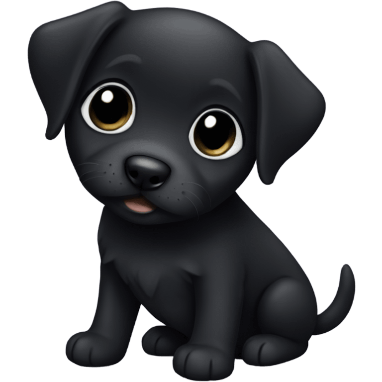 Cute black puppy emoji