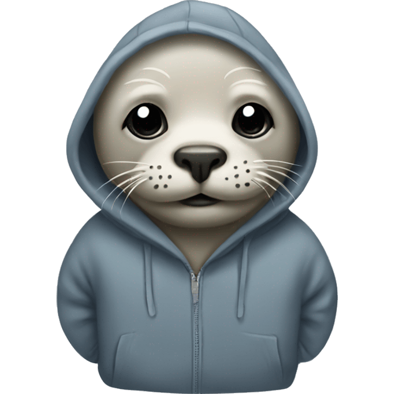 Seal wearing a hoodie emoji