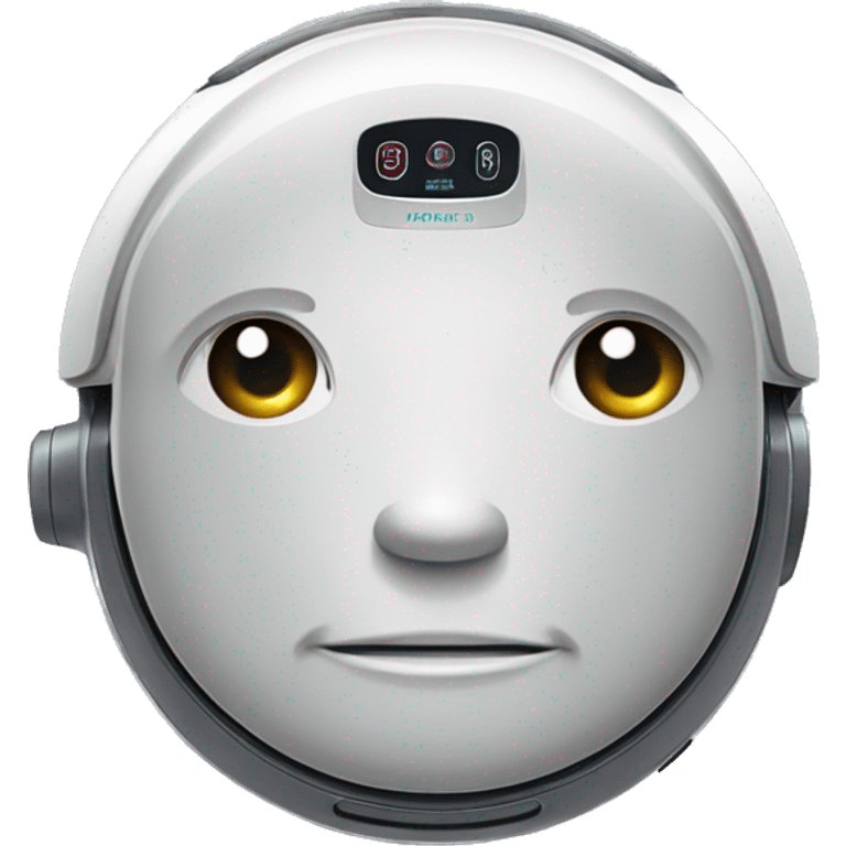 A robot vacuum that looks like a Karen  emoji