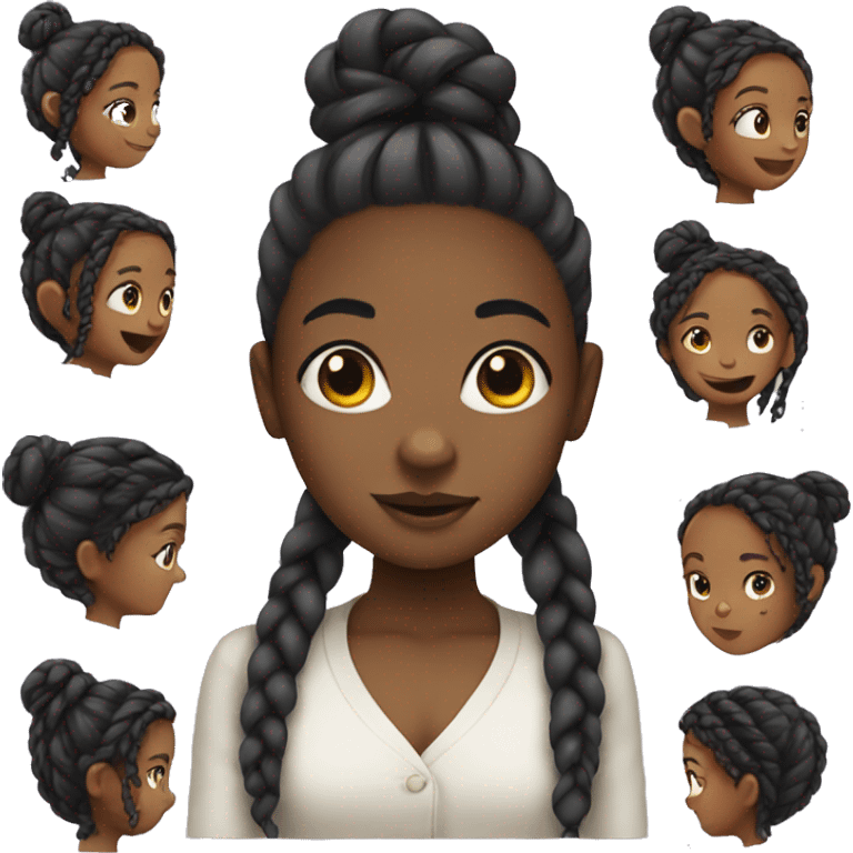 Black Girl with knot less braids emoji