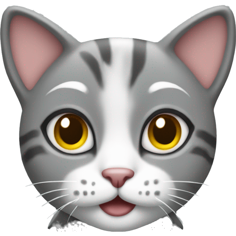 Cute christmas cat in grey  emoji