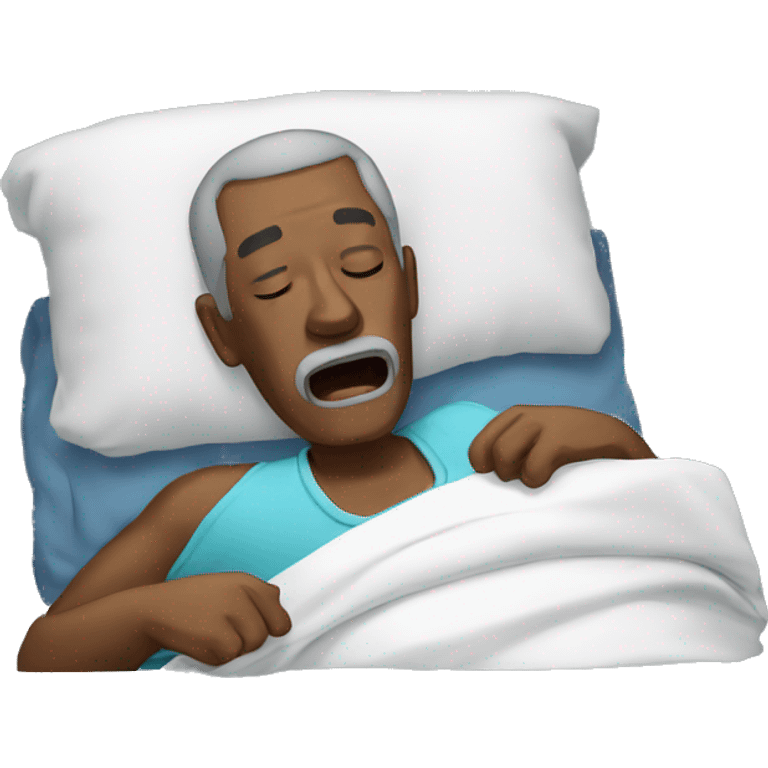 Old black man sleeping and snoring emoji