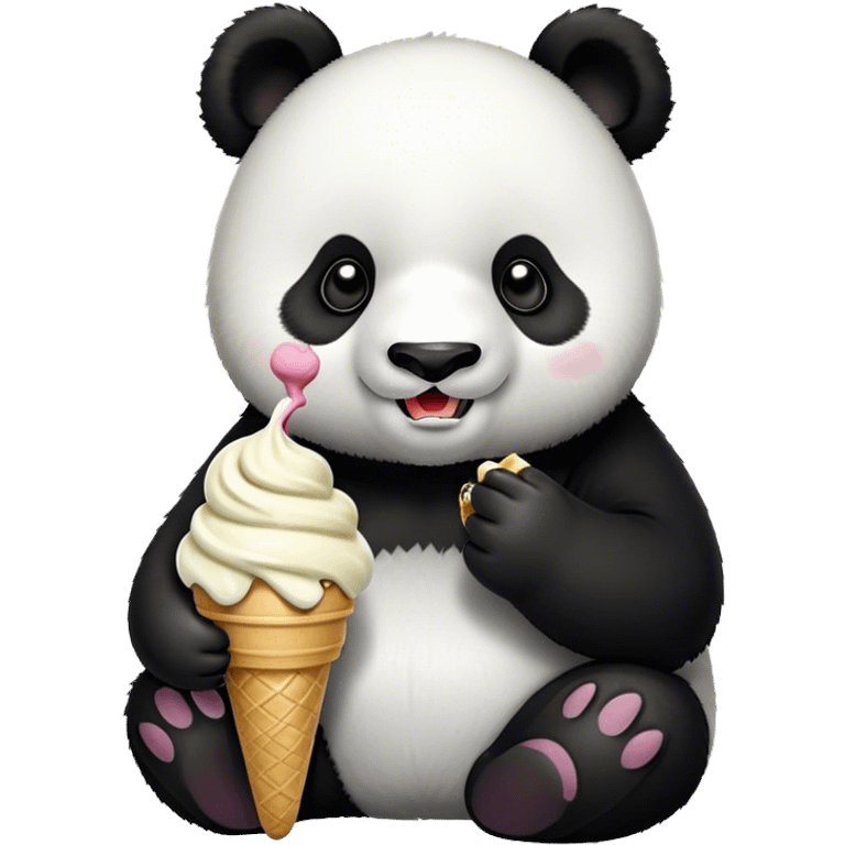 Panda eating ice cream emoji