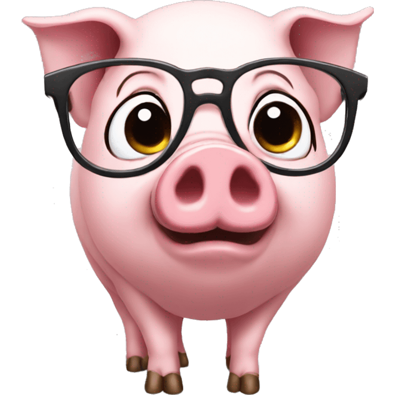 pig wearing glasses emoji