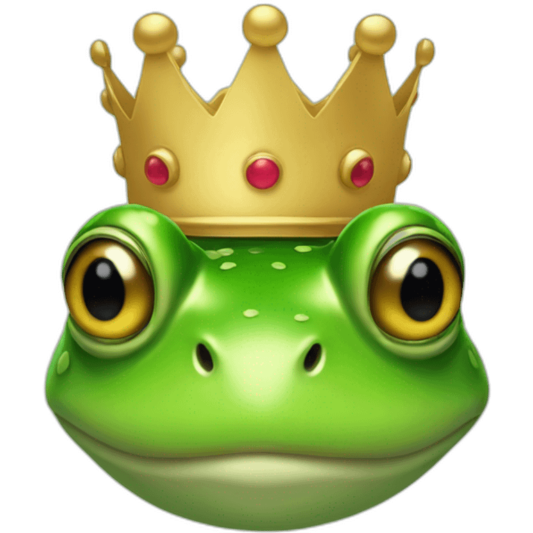 Frog head with a crown emoji