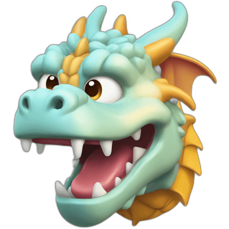 Un dragon qui fait des bulles emoji