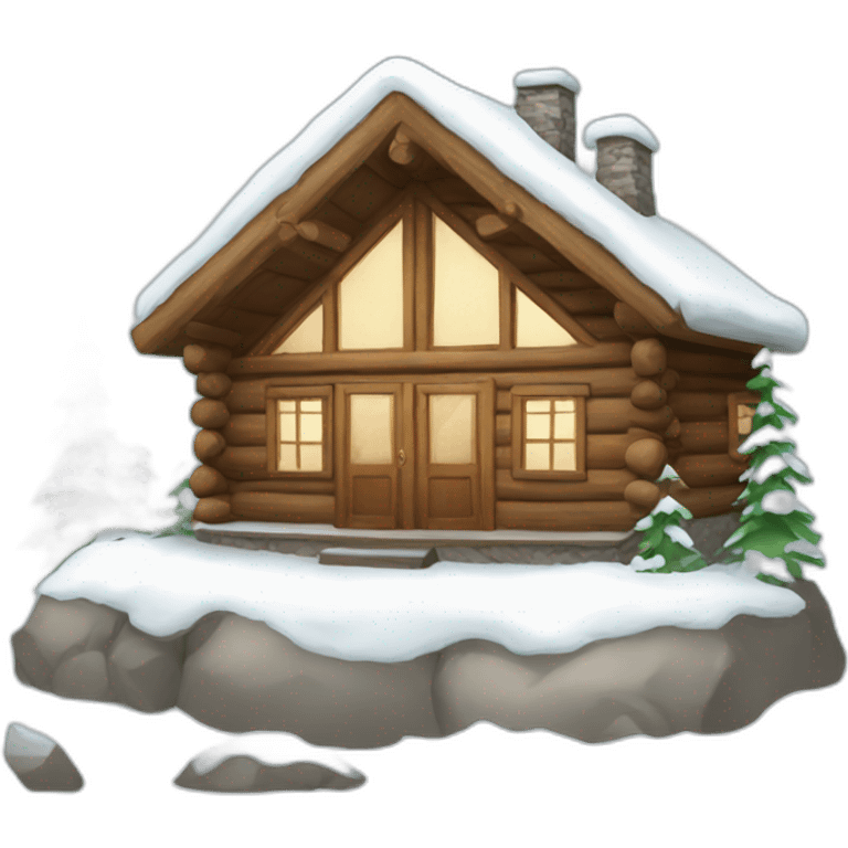 winter cabin ski emoji