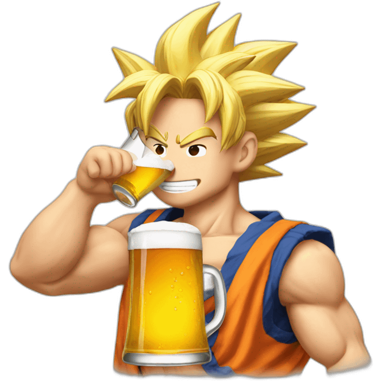 goku drinking a beer emoji