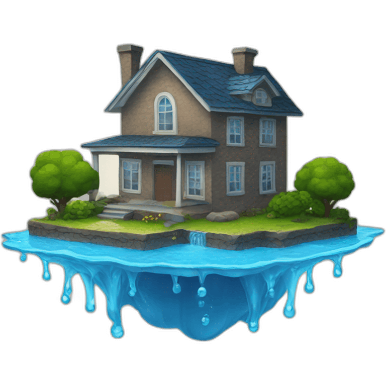 house and water emoji