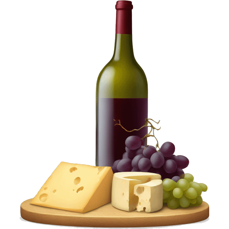 Wine, grapes and cheese emoji