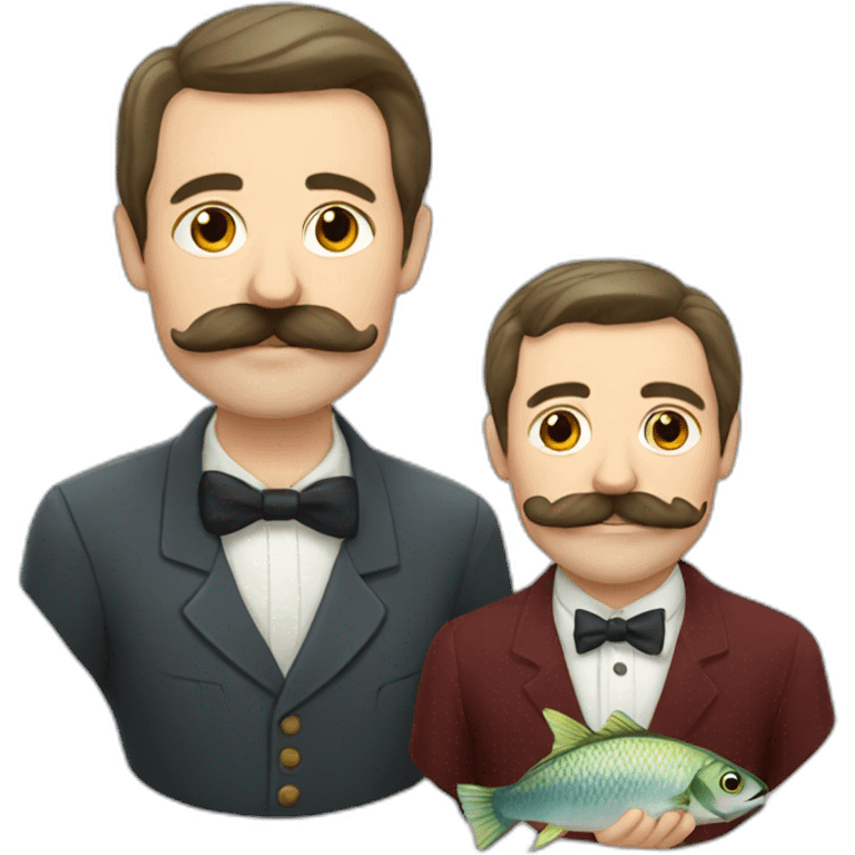 russian moustache husband with fish emoji