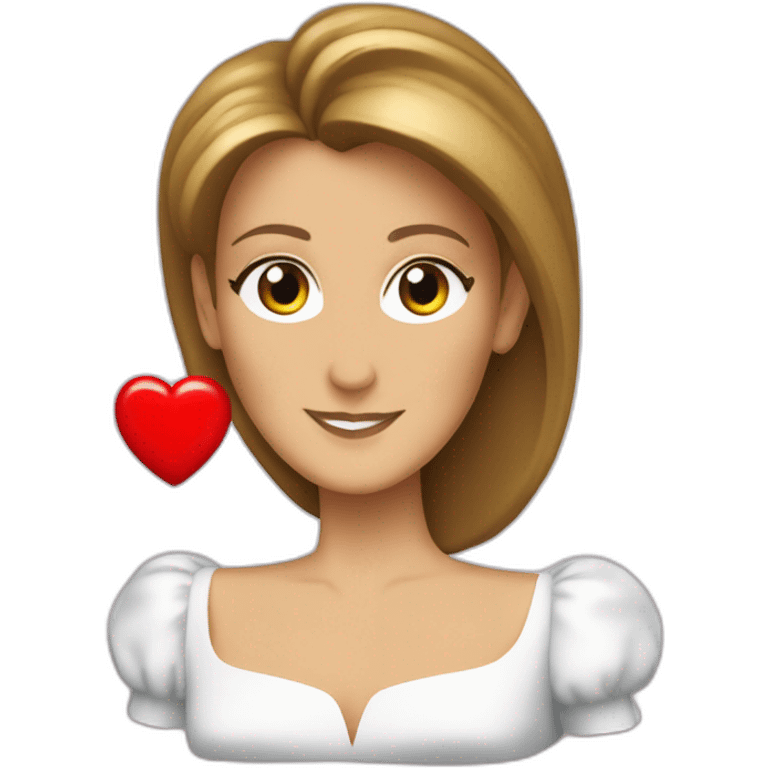 Celine Dion with a red heart  emoji