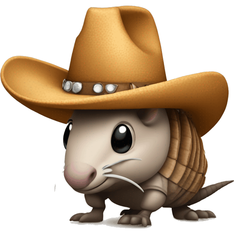 Armadillo wearing a cowboy hat emoji