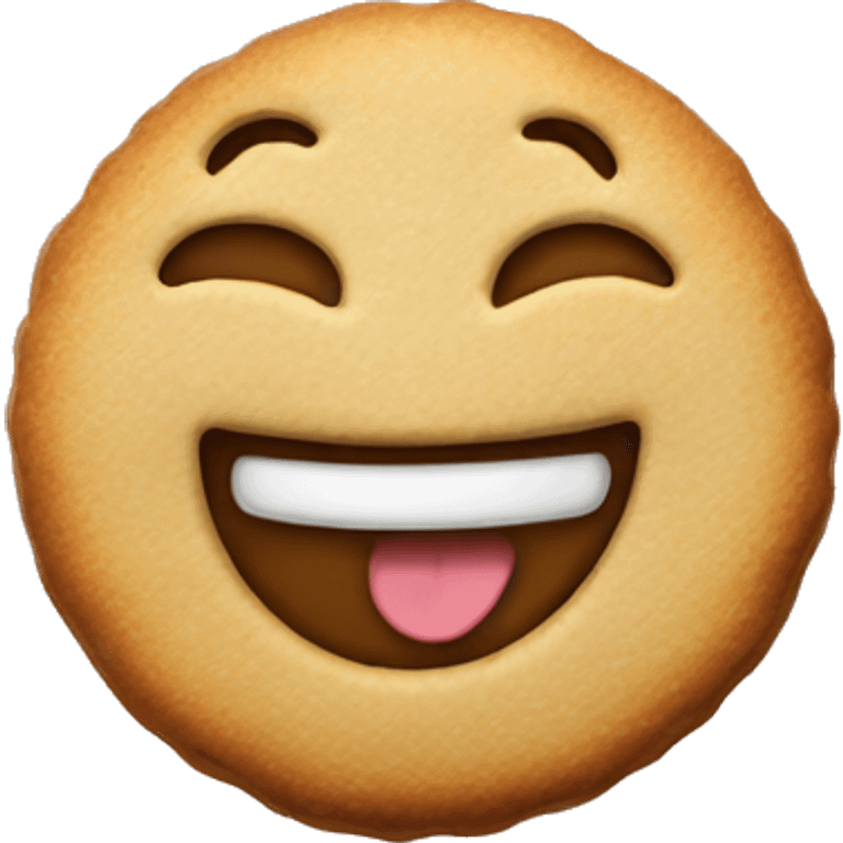 Laughing cookie emoji