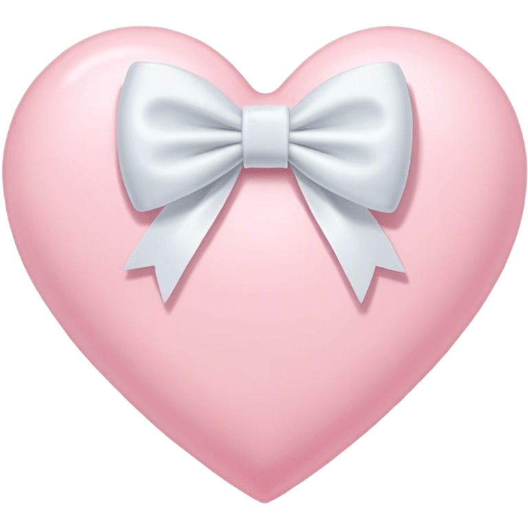 Pastel pink heart with white bow emoji