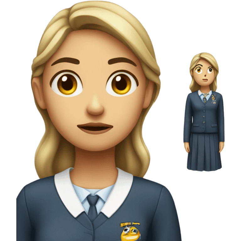 bored female student uniform emoji