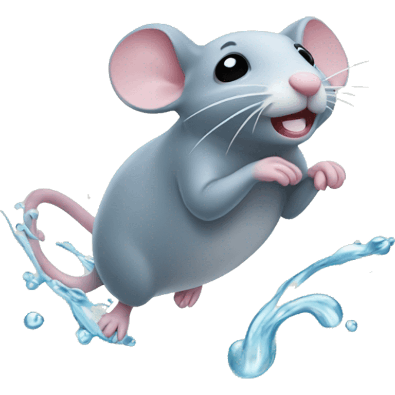 mouse in water swimming  emoji