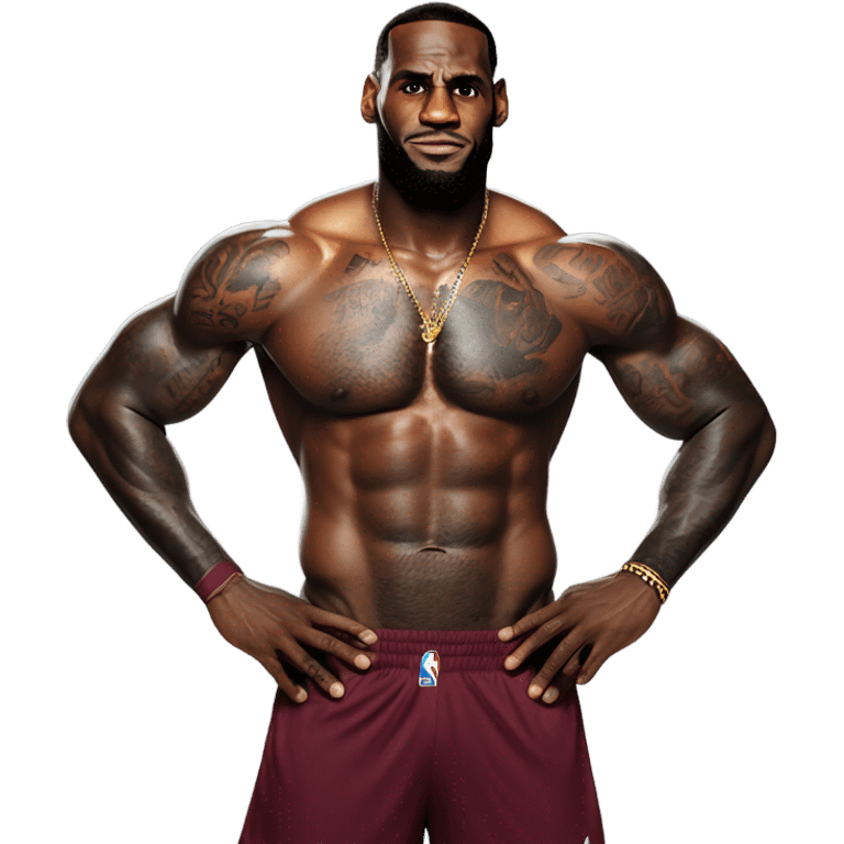 Lebron James, full body, shirtless emoji