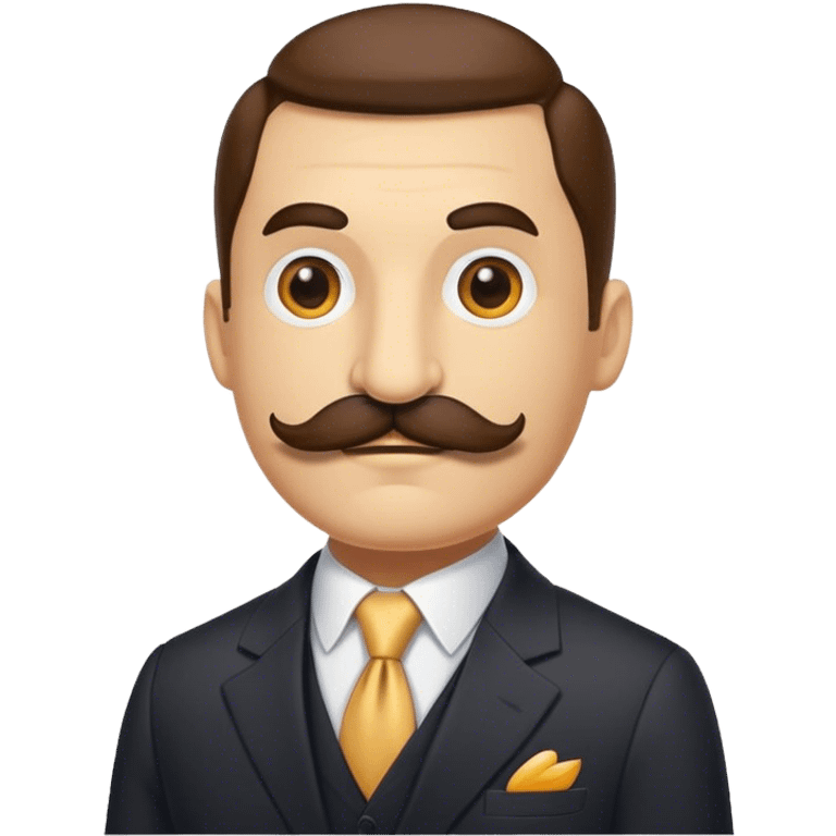 Cockeach with moustache wearing a suit  emoji