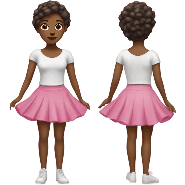 Dancer in a pink skirt and a white top emoji