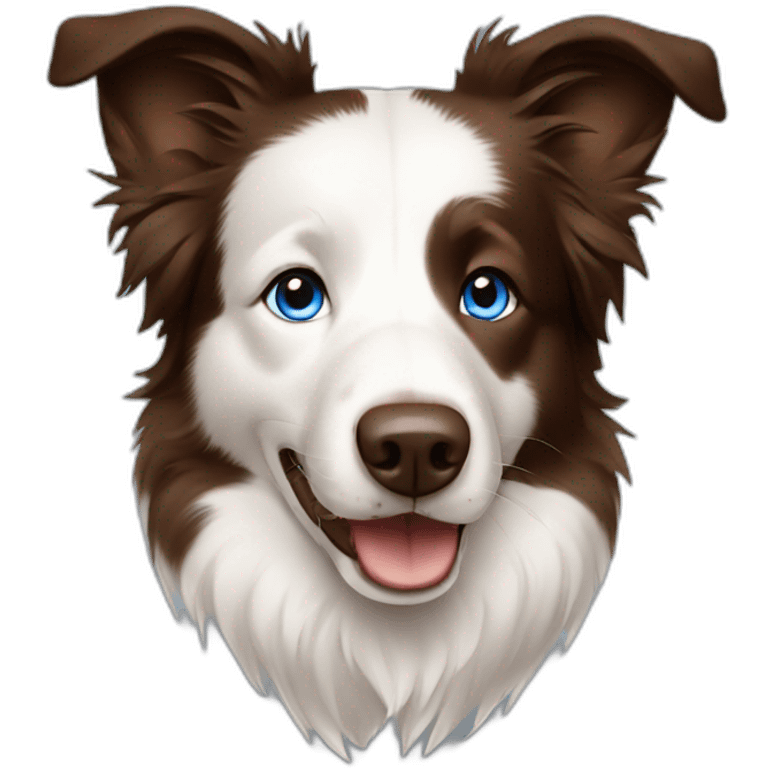 brown border collie with blue eyes emoji