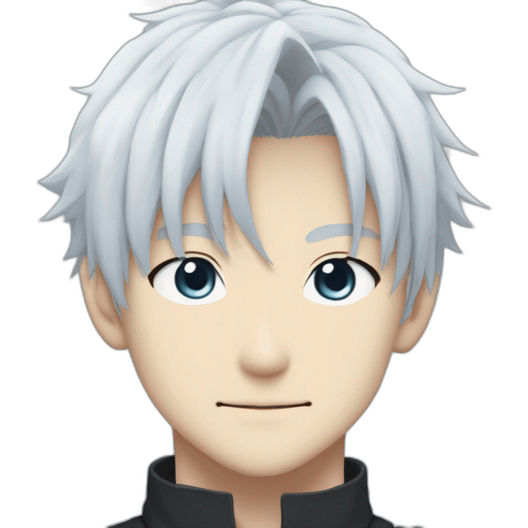 gojo satoru with white hair,sky blue eyes in jujutsu kaisen emoji