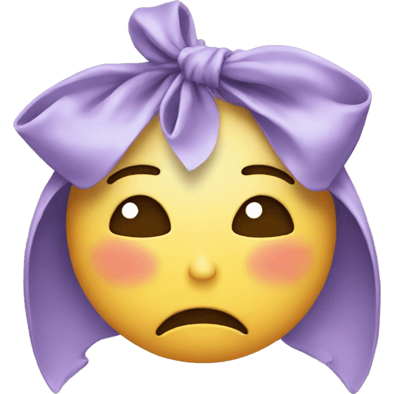 Crying emoji with bow  emoji